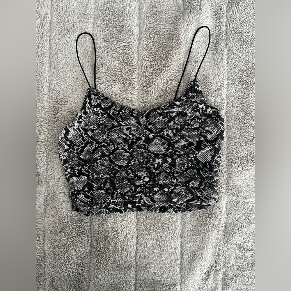 Snake print mesh cami